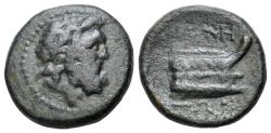 Ancient Coins - Thessaly, Magnetes, c. 150-130 BC. Æ 19mm. R/ Prow of Galley r.