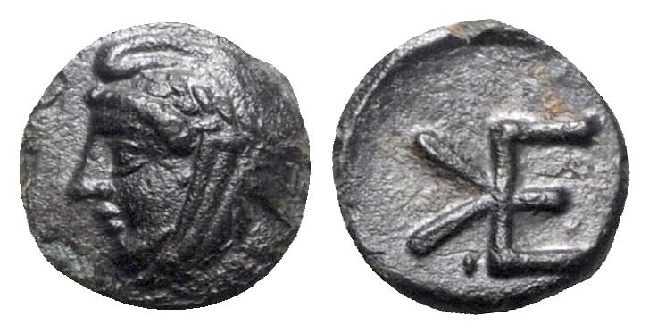 Troas Kebren C 4th Century Ae Satrap Head Monogram Greek Coins