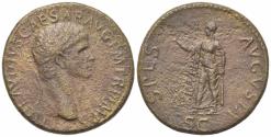 Ancient Coins - Claudius (41-54). Æ Sestertius (34mm, 25.25g, 6h). Rome, 41-2. R/ SPES