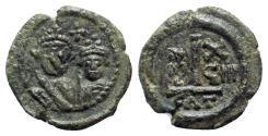 Ancient Coins - Heraclius (610-641). Æ 10 Nummi - Catania, year 19