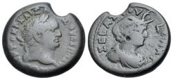 Ancient Coins - EGYPT, Alexandria. Vespasian (AD 69-79). Æ Diobol (24mm, 8.96g, 12h). Dated RY 9 (AD 76/7). R/ Bust of Alexandria