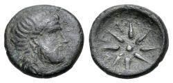 Ancient Coins - Cyclades, Keos c. 380-300 BC. Æ 17mm. R/ Star.  VERY RARE