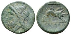 Ancient Coins - Italy, Apulia, Arpi, 3rd century BC. Æ 21mm R/ BOAR