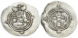 Ancient Coins - Sasanian Kings of Persia. Khusrau II (590-628). AR Drachm . SHY (Shiraz), year 3