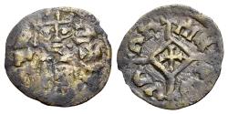 Ancient Coins - AXUM. Hataz (Hethasa). (600-circa 620). Æ 15mm. Crowned facing bust R/ Cross within lozenge.