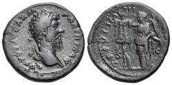 Ancient Coins - Lucius Verus (161-169) ƠDupondius. Rome, AD 166. VICTORY erecting TROPHY RARE