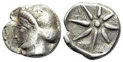 Ancient Coins - Korkyra, c. 433/2-375/60 BC. AR Hemidrachm. R/ STAR -  VERY RARE