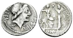 Ancient Coins - ROMAN REPUBLICAN C. Publicius Malleolus, A. Postumius Sp. f. Albinus and L. Metellus. (Circa 96 BC) AR Denarius