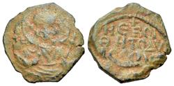 Ancient Coins - Crusaders, Antioch. Tancred (Regent, 1101-03, 1104-12). Æ Follis Bust of St. Peter. R/ Legend in four lines
