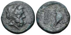 Ancient Coins - Macedon, Thessalonica, c. 187-31 BC. Æ 22mm. R/ EAGLE
