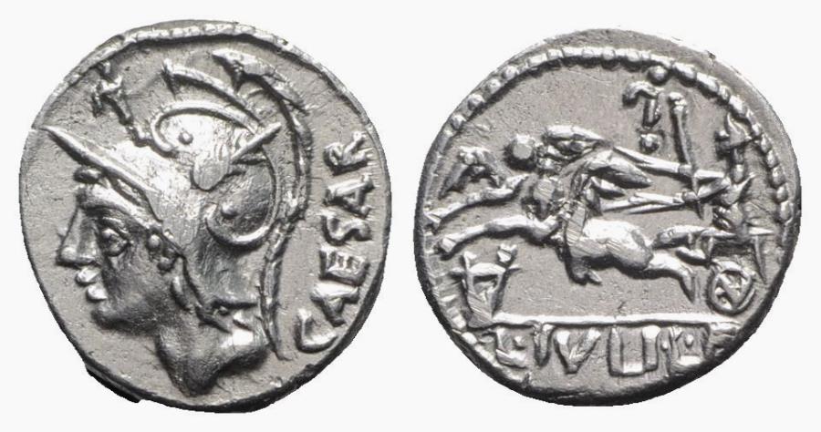 Roman Republic, L. Julius L.f. Caesar. AR Denarius, Rome 