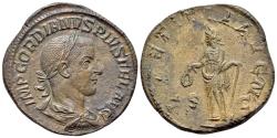 Ancient Coins - Gordian III (AD 238-244). Æ Sestertius. Rome, AD 241. R/ LAETITIA