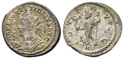 Ancient Coins - Diocletian (284-305). BI Antoninianus. Lugdunum. Radiate and mantled bust of Diocletian to l., holding eagle-tipped scepter. R/ IOVI AVGG / A
