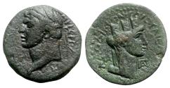 Ancient Coins - Domitian (81-96). Seleucis and Pieria, Laodicea ad Mare. Æ - R/ Tyche
