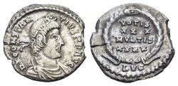 Ancient Coins - Constantius II (AD 337-361). AR Siliqua. Lugdunum (Lyon) mint. Struck AD 360-361.