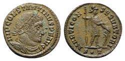 Ancient Coins - Constantine I (307/310-337). Æ Follis - Ticinum - R/ Mars