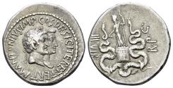 Ancient Coins - Marc Antony (Marcus Antonius), as Imperator and Triumvir (43-30 BC), with Octavia AR Cistophoric Tetradrachm. Ephesus, Ionia. Circa 39