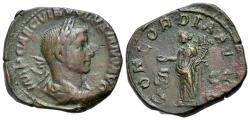 Ancient Coins - Volusian (251-253). Æ Sestertius. R/ CONCORDIA