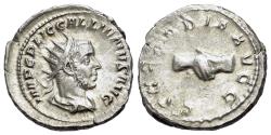 Ancient Coins - Gallienus (AD 253-268). AR Antoninianus. Rome mint. 1st emission, AD 253-254. R/ Clasped hands