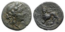 Ancient Coins - Lydia, Sardeis, 2nd-1st century BC. Æ - Dionysos / Panther