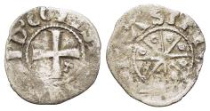 Ancient Coins - County of Tripoli. Bohémond V (1233-1251). BI Denier. Type 5. Cross pattée R/ Eight-rayed star