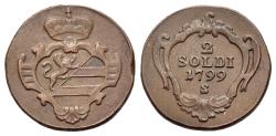 World Coins - Italy, Gorizia. Francesco II d’Asburgo Lorena (1797-1805). Æ 2 Soldi 1799 S