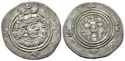 Ancient Coins - Sasanian Kings of Persia. Khusrau II (590-628). AR Drachm. AHM (Hamadan - Ecbatana), year 37.