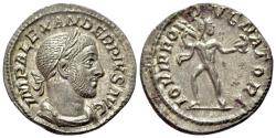 Ancient Coins - Severus Alexander (222-235). AR Denarius. Rome, AD 232. R/ JUPITER EXTREMELY FINE