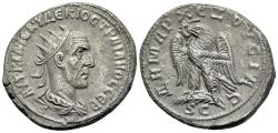 Ancient Coins - Trajan Decius (AD 249-251). Seleucis and Pieria, Antioch. AR Tetradrachm. AD 249-250. R/ EAGLE