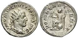 Ancient Coins - Philip I (AD 244-249). AR Antoninianus. Rome, 246-7.  R/ ROMA seated