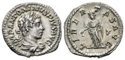 Ancient Coins - Elagabalus (AD 218-222). AR Denarius. Rome mint. Struck AD 220-221. R/ LIBERTAS