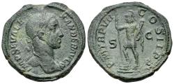 Ancient Coins - Severus Alexander (AD 222-235) Æ Sestertius. Rome, AD 228. R/ MARS or VIRTUS
