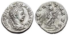 Ancient Coins - Severus Alexander (AD 222-235). AR Denarius. Rome. R/ VICTORY