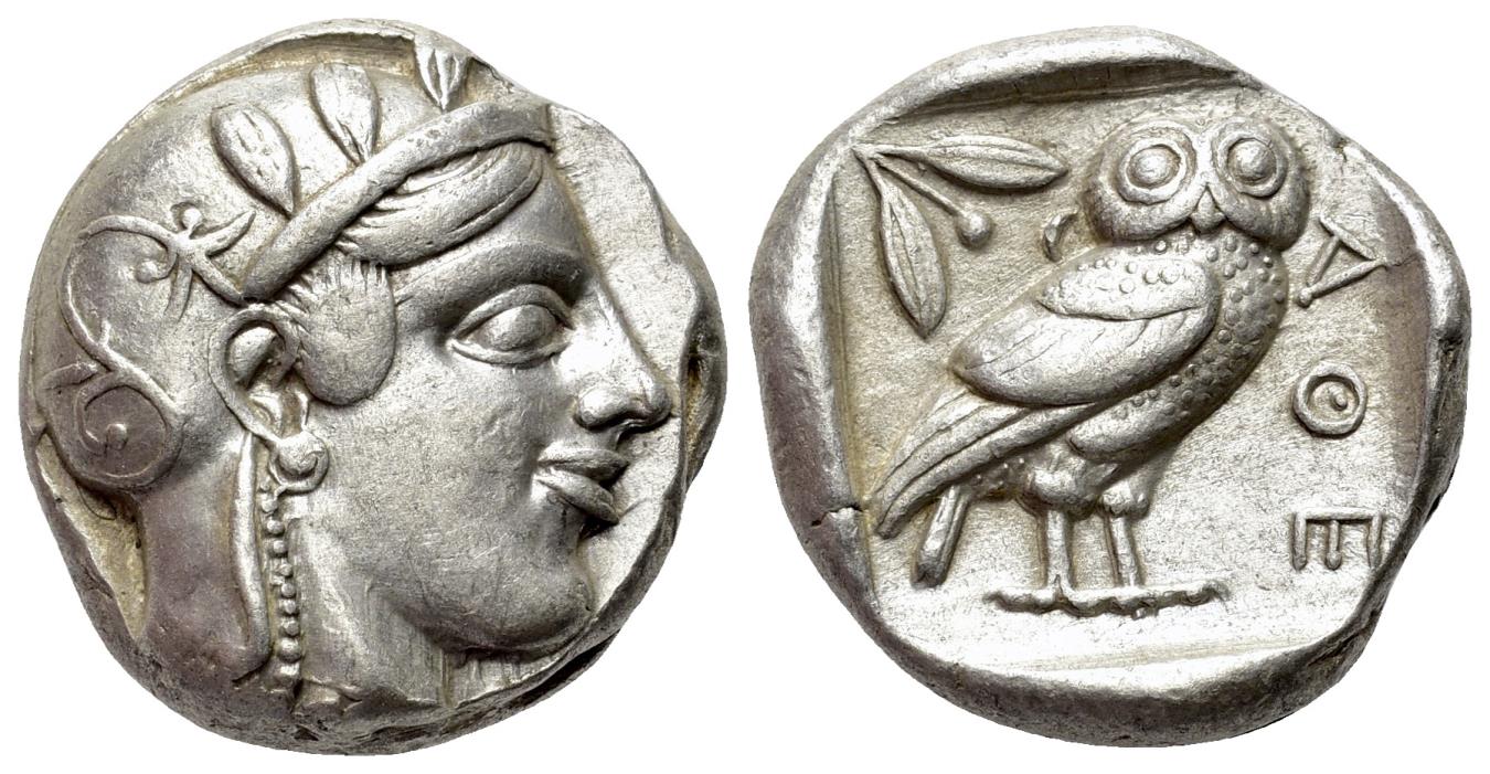 Attica. Athens (circa 460-454 BC) AR Tetradrachm. Late transitional ...