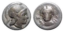 Ancient Coins - Aeolis, Myrina, 4th century BC. AR Hemidrachm, Athena.