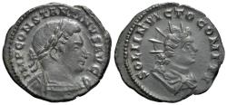 Ancient Coins - Constantine I (AD 307/310-337). Æ Follis. Treveri, 310-3.  R/ Radiate and draped bust of Sol