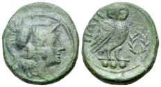 Ancient Coins - ITALY Northern Apulia, Teate, c. 225-200 BC. Æ Teruncius R/ OWL