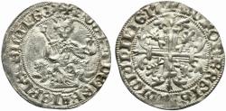 World Coins - Italy, Napoli. Roberto I d'Angiò (1309-1343). AR Gigliato. King seated facing on lion throne R/ Floreate cross