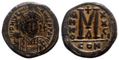 Ancient Coins - Justinian I (527-565). Æ 40 Nummi - Constantinople, year 28