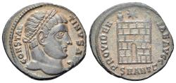 Ancient Coins - Constantine I (307/310-337). Æ Follis. Antioch, 326-7. R/ Camp-gate