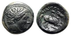 Ancient Coins - Kings of Macedon, Philip II (359-336 BC). Æ Unit - R/ Symbol: spearhead