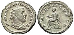 Ancient Coins - Philip I (AD 244-249). AR Antoninianus. Rome, AD 245. R/ Philip seated