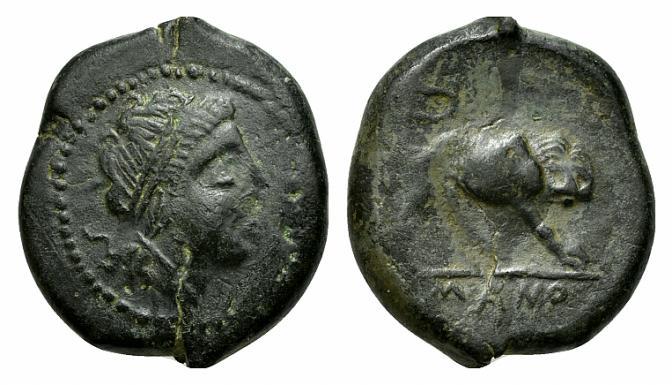 Rome Republic Anonymous Circa 260 Ae Double Litra Mint In Southern Italy R Lion