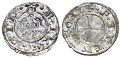 World Coins - Italy, Sicily, Messina. Federico II (1197-1250). BI Denaro, AD 1221. Eagle facing, head l. R/ Cross