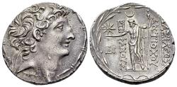 Ancient Coins - Seleucid Empire, Antiochos VIII Epiphanes (Grypos) (121/0-97/6 BC). AR Tetradrachm. Ake-Ptolemais mint; struck circa 121-113 BC. EXTREMELY FINE