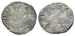 World Coins - Italy, PAPAL STATE. Bologna, c. mid 15th century. BI Quattrino. Crossed keys. R/ St. Petronius