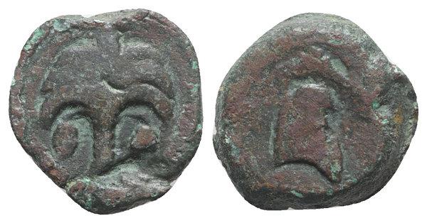 Sicily Carthaginian Domain C 4th 3rd Century Ae 19mm Palm Tree With Two Dates R Horse Head