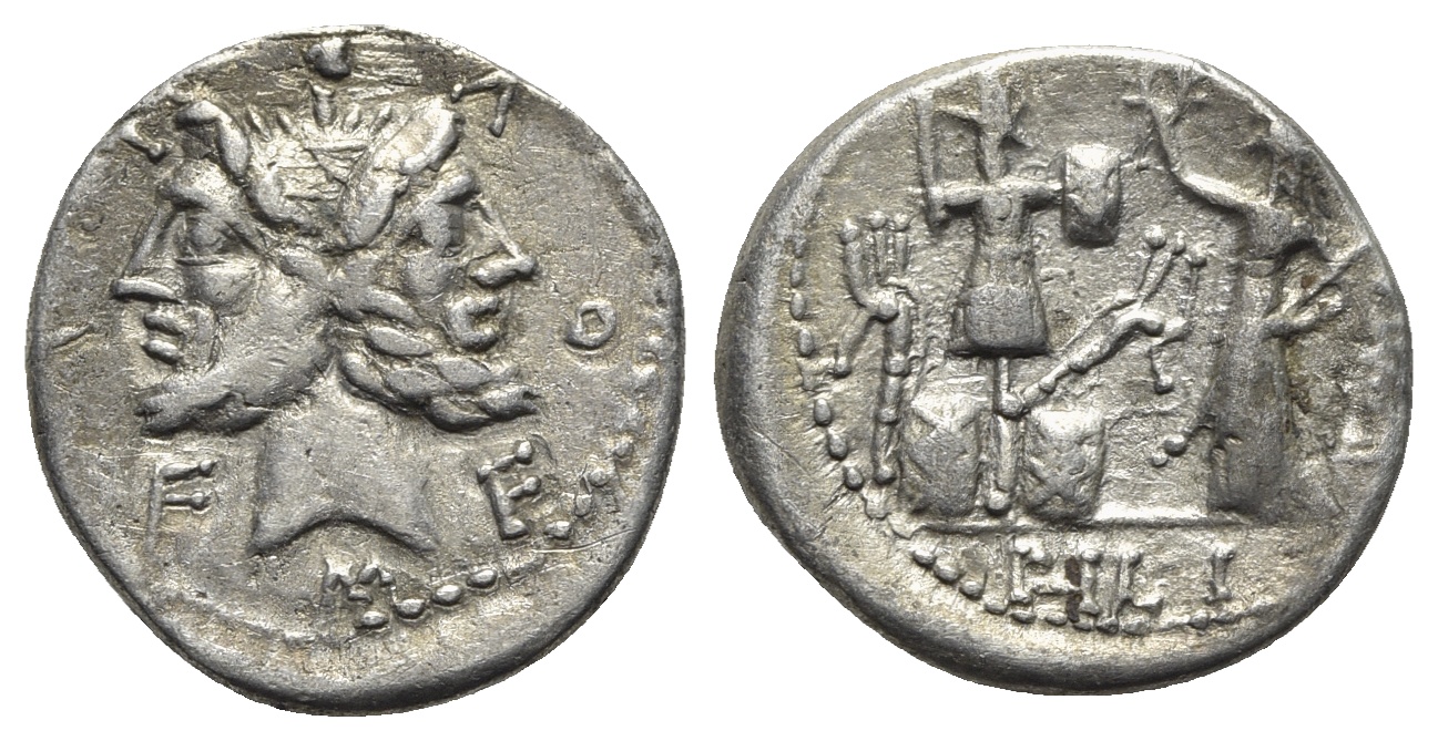 ROMAN REPUBLICAN M. Furius L.f. Philus, Rome, 120 BC. AR Denarius ...
