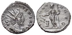 Ancient Coins - Victorinus (Romano-Gallic Emperor, AD 269-271). Æ Radiate / Antoninianus. Treveri, AD 271. R/ SALUS