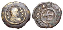 Ancient Coins - AXUM. temp. Ezanas (mid. 340s-circa 380). Æ Lepton. Anonymous 'BACIΛEYC' issue. R/ Cross pattée